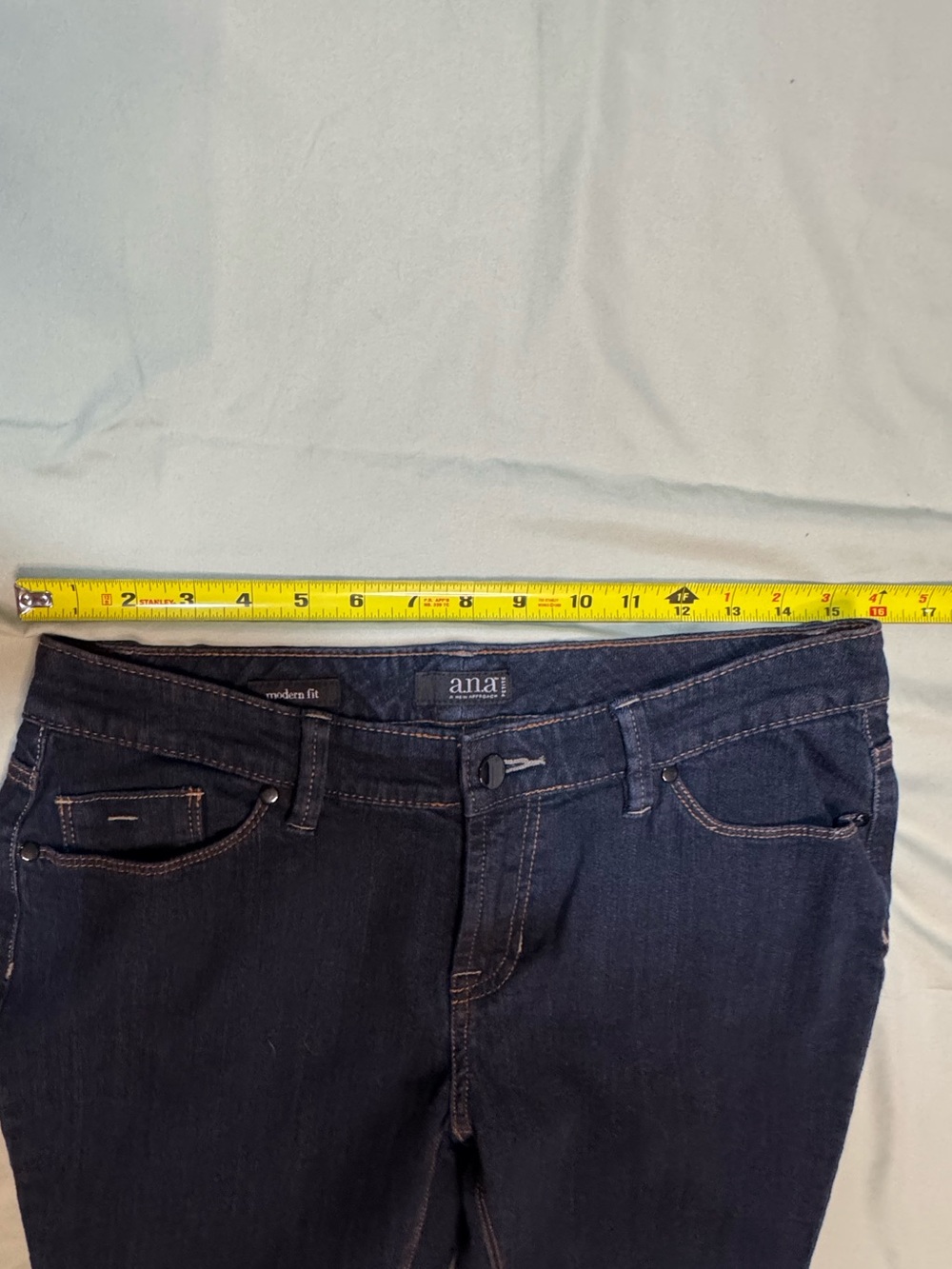 ANA Petite Dark Wash Straight Leg Jeans Size 10 P - Picture 4 of 6